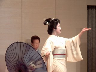 Elegant movement of Japanese traditional dance