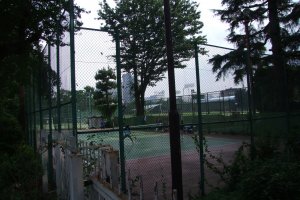 Secluded tennis courts