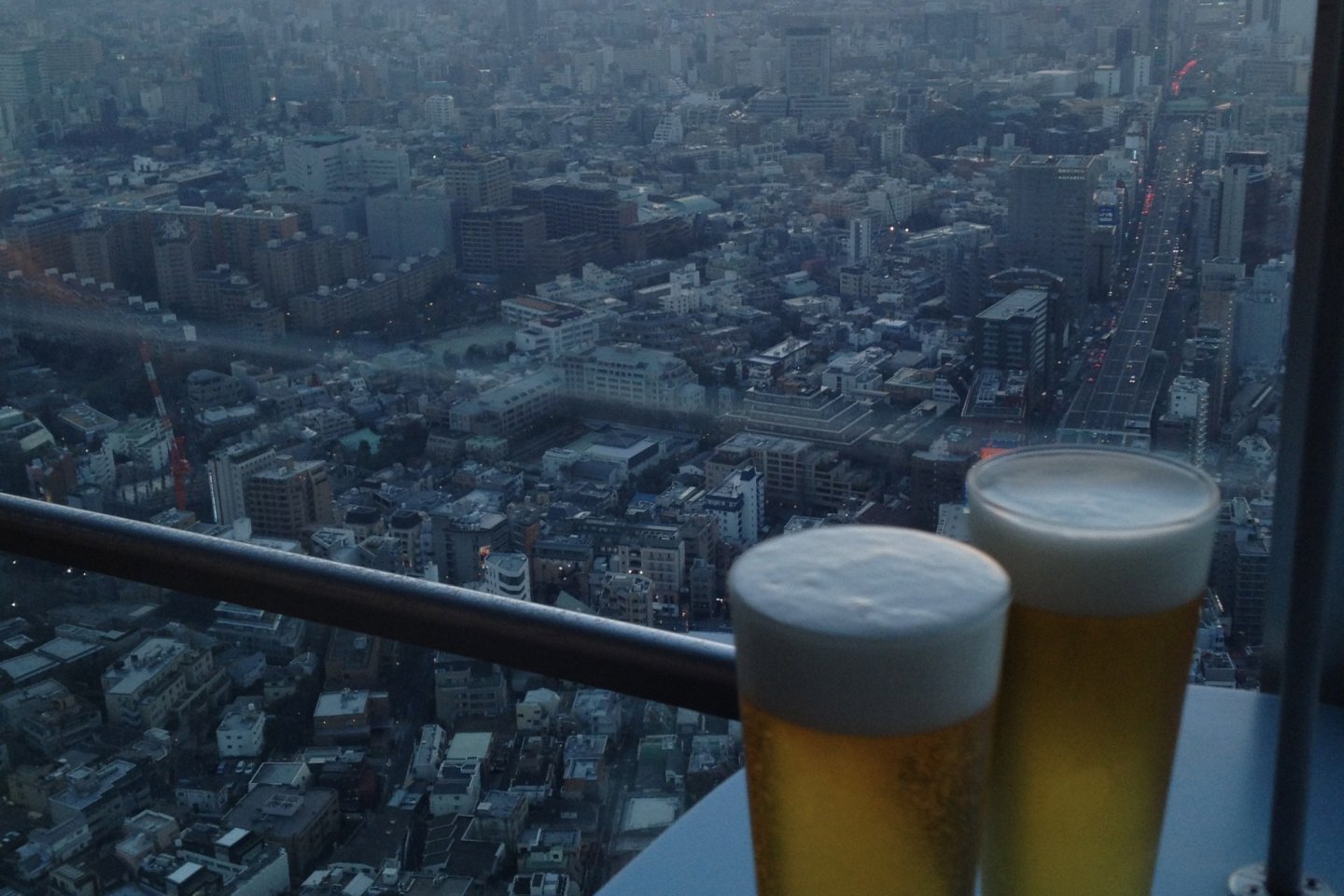 Enjoying a drink or two on the 52nd Floor Observation Deck 