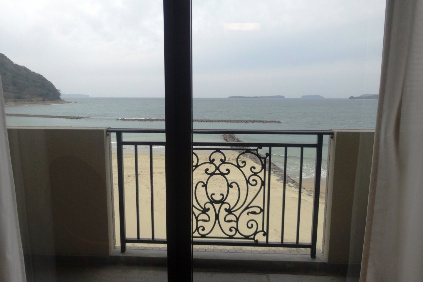 A view of the beach from the Hotel Resort Mihagi