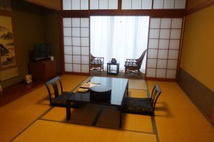 The spacious Japanese-style rooms at the resort