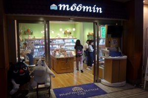 Enter the Moomin Cafe through its merchandise store