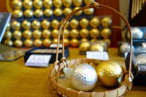 Sakuda's shimmering golf balls are good to go for use on the course