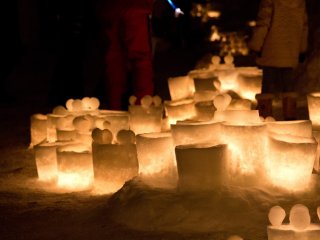 Amazing how there were so many candles and snow sculptures made