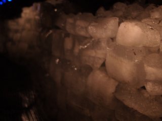 Blocks of ice in the cave