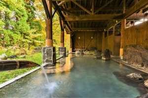 Akita is blessed with a bounty of hot springs, from Kuroyu to this Outdoor Onsen in a Ryokan of Nyutou Forest