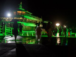 A mysterious green glow at the ferry port