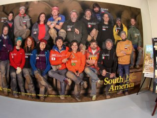 There is a huge photo of the international team of artists for this year