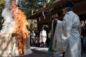 The sacred fire at Kifune Shrine