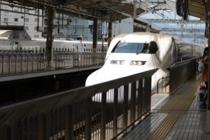 A shinkansen in the station