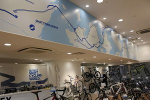 The Giant Store Imabari is focused on the Shimanami Kaido cycling route
