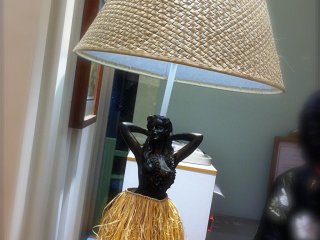 What's a Hawaiian inspired dining room without a hula girl?