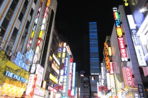 Night in Shinjuku sparkles with lights