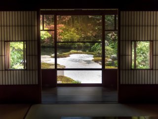 A view of the Japanese rock garden 