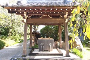 A purification trough, seen at most Japanese shrines.