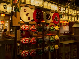 Masks are a popular purchase at Natsu Matsuri (summer festivals))
