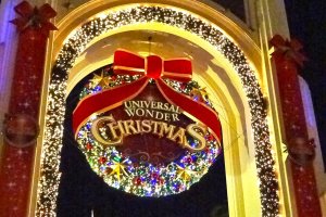 The Universal Wonder Christmas decorations at the grand main entrance