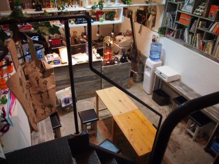 Felt cafe, a little basement cafe functioning together with a handicrafts shop on ground level.