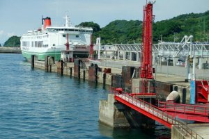 The ferry docked at Matsuyama Tourist Port