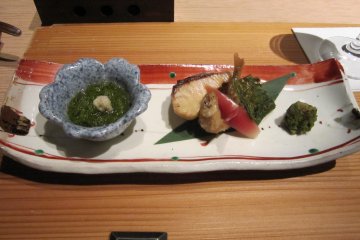 <p>One of the dishes from the course we ordered &nbsp;</p>