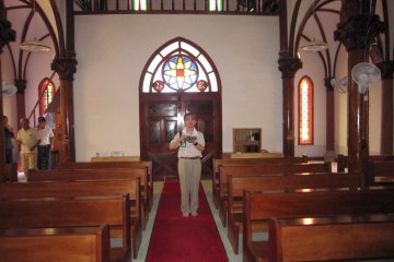 <p>Inside Aosagaura Church, viewed from the alter</p>