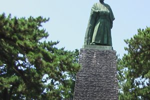 Statue of Ryoma Sakamoto on Katsurahama Beach in Kochi