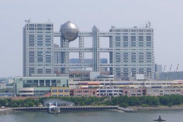 Fuji TV's iconic broadcasting building, designed by Kenzo Tange