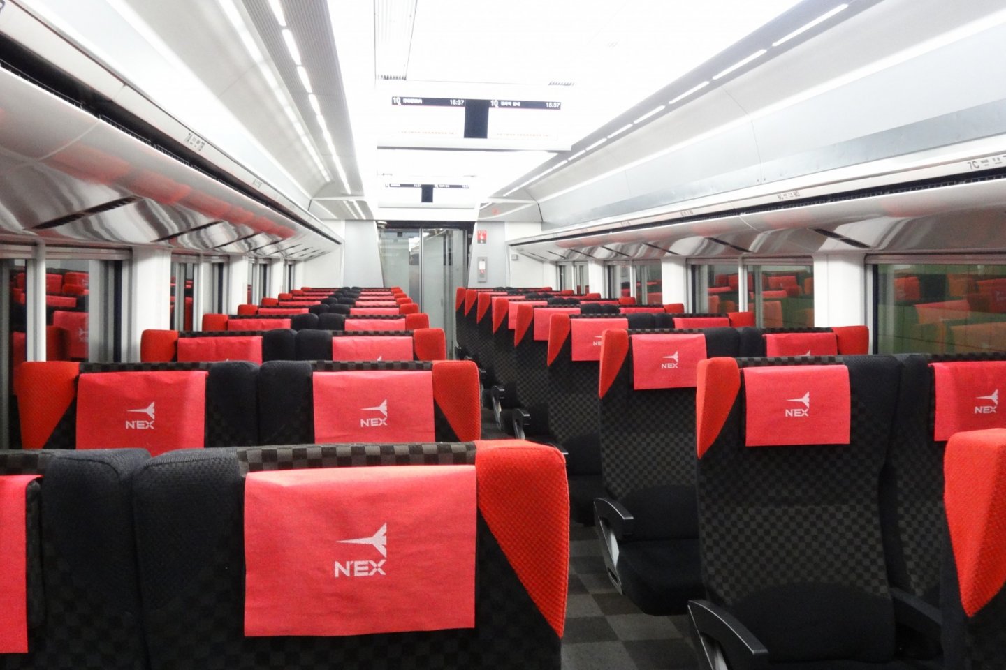Inside the N'EX train