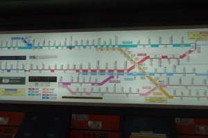 Train map &ndash; predominantly in Japanese