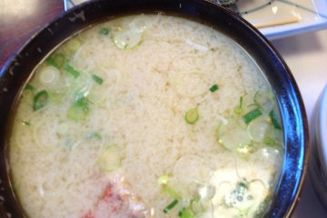 The lobster miso soup is wonderfully delicious.