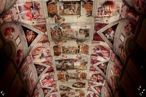 Vault Painting of Sistine Chapel (Cappella Sistina) by Michelangelo. You can see it without visiting the Vatican!