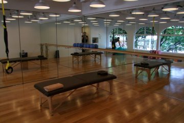 <p>The fitness studio can be booked for stretching or personal training, and houses a variety of fitness classes</p>
