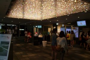 Mall lobby, or dimly-lit wine bar?