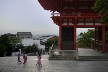 <p>The main gate and a view on Kyoto.</p>