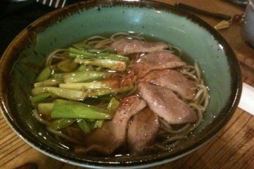 Soba with duck meat