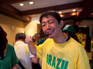 One of our wonderful hosts Takeaki Fukuda enjoying a bite to eat