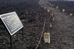 The walk along the lava flow is bumpy and takes about 30 minutes