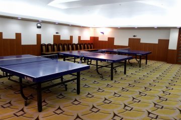 <p>Spacious table tennis room</p>