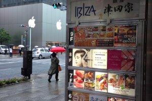 Tsudaya is just opposite to the Apple store in Ginza.