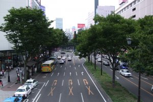 The Aoba Dori, one of three major boulevards&nbsp;running from east to west of downtown Sendai