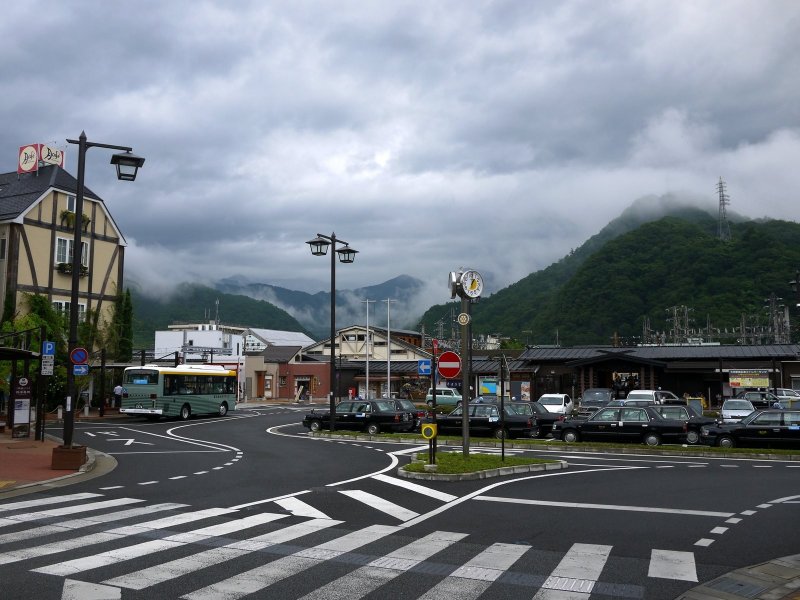 <p>Low cloud made the hills around Otsuki look mysterious and moody</p>