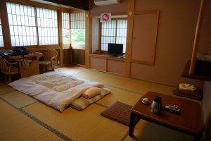 ห้องนอนที่วัด Sekisho-in กว้างมาก