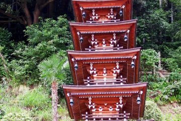 <p>Close up look at the five-storied pagoda, which was built in 2005</p>