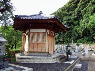 A charnel house at the entrance of the temple cemetery