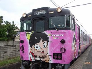 The train from Yonago to Sakaiminato Town
