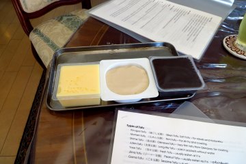 <p>Miyuki took the time to explained what the different types of tofu are and we even had a little tasting session</p>