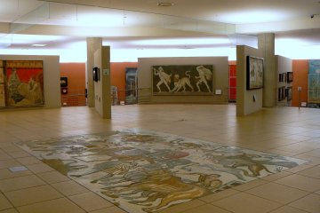 <p>A modern room decorated with ancient art</p>
