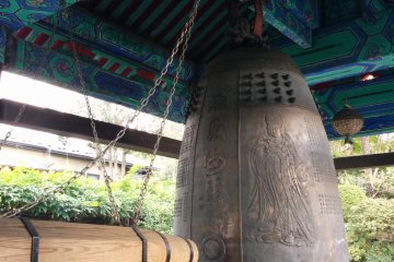 A beautiful temple bell outside the temple dedicated to Hotei