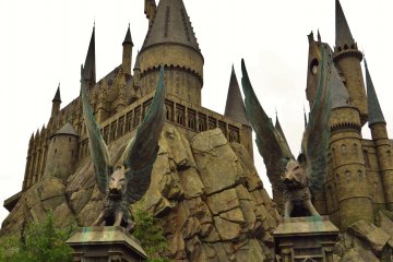 <p>The entrance to Hogwarts and also the entrance to Harry Potter and the Forbidden Journey roller coaster ride</p>