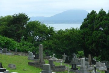 Foreign cemetery overlooking the Tsugaru strait